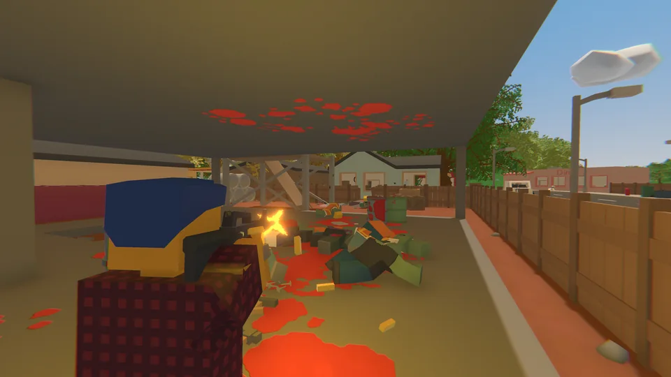 Unturned zombie combat in an open field